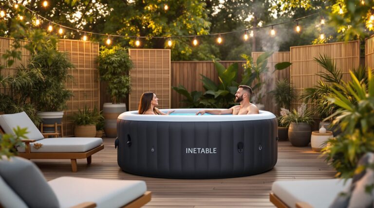 deco autour d'un spa gonflable