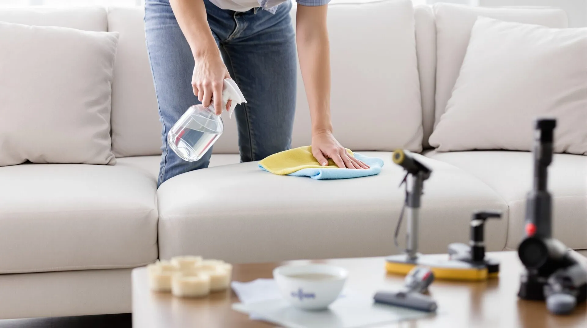 Quelle est la meilleure solution pour nettoyer efficacement un canapé et ses coussins ?