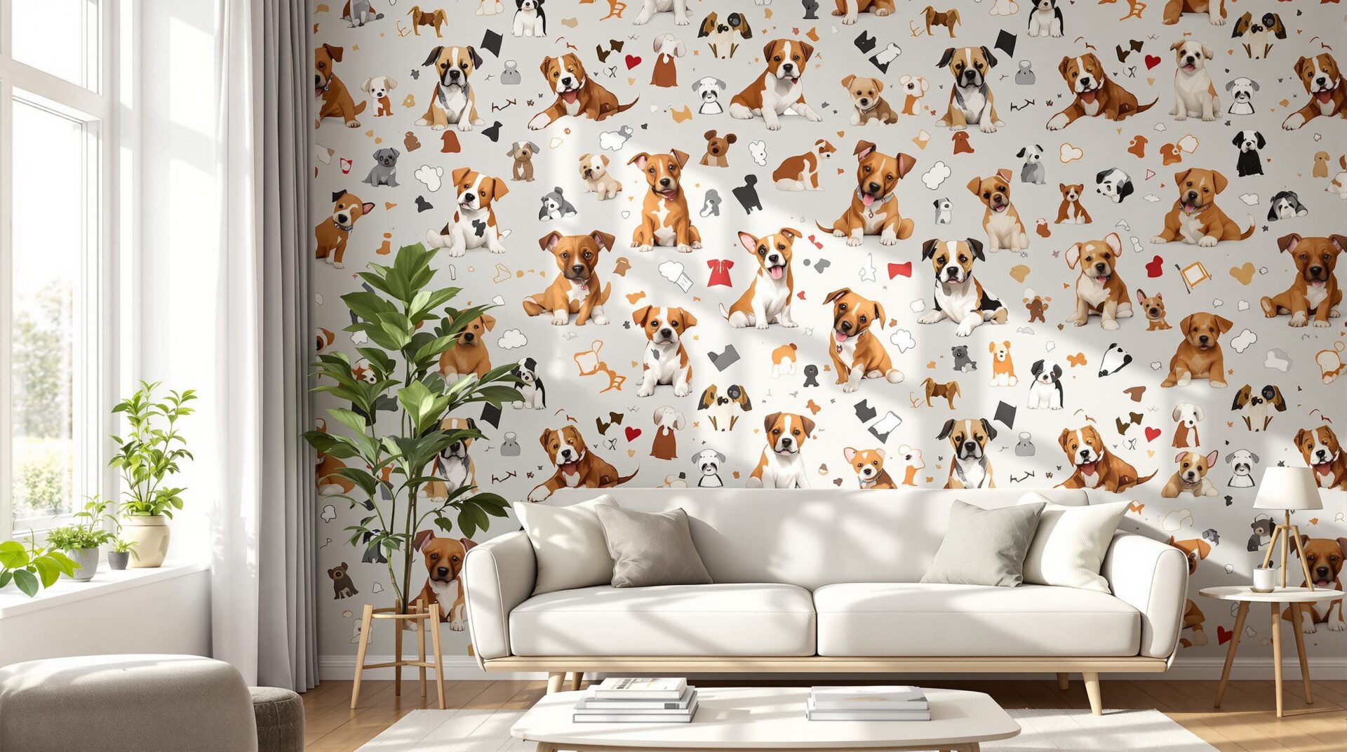 papier peint motif chien