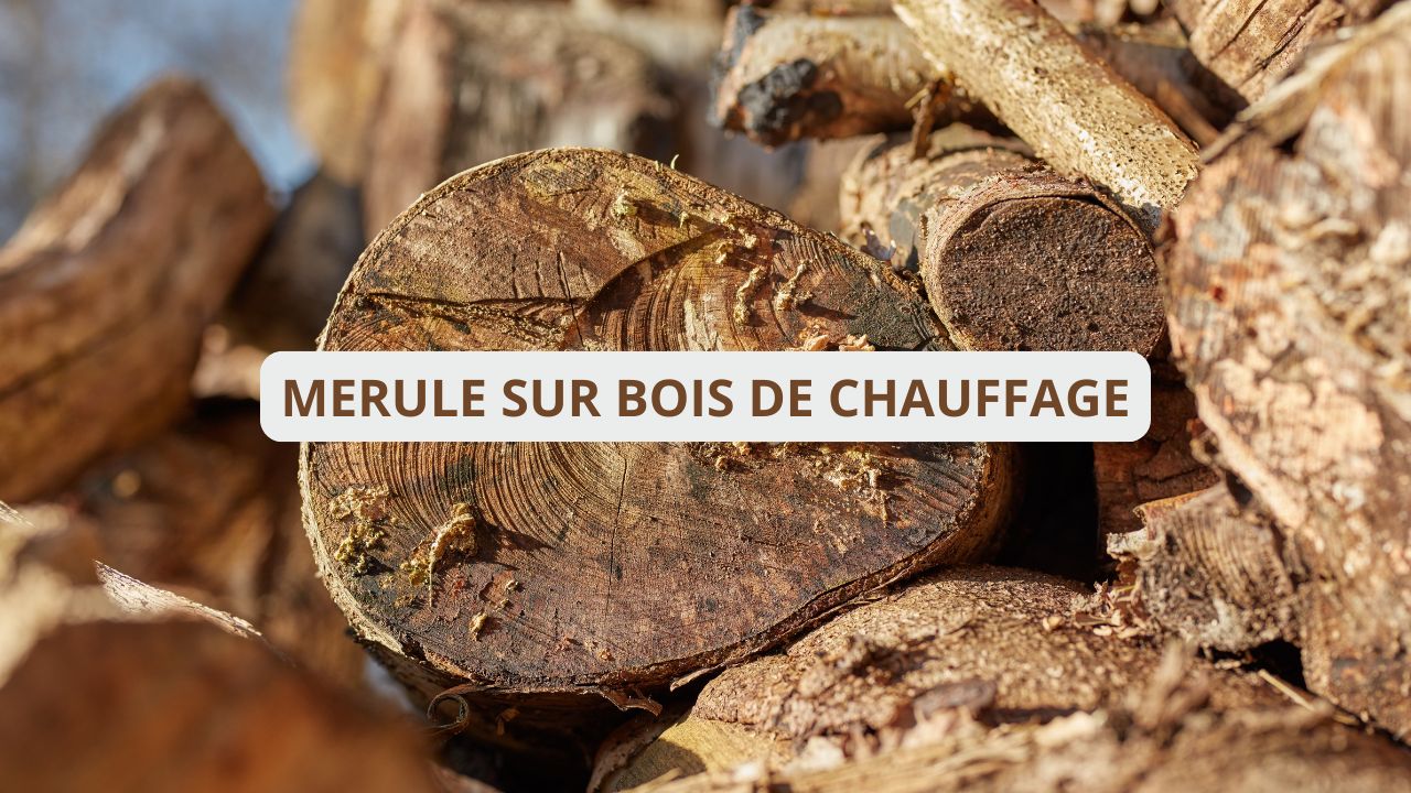Merule sur bois de chauffage