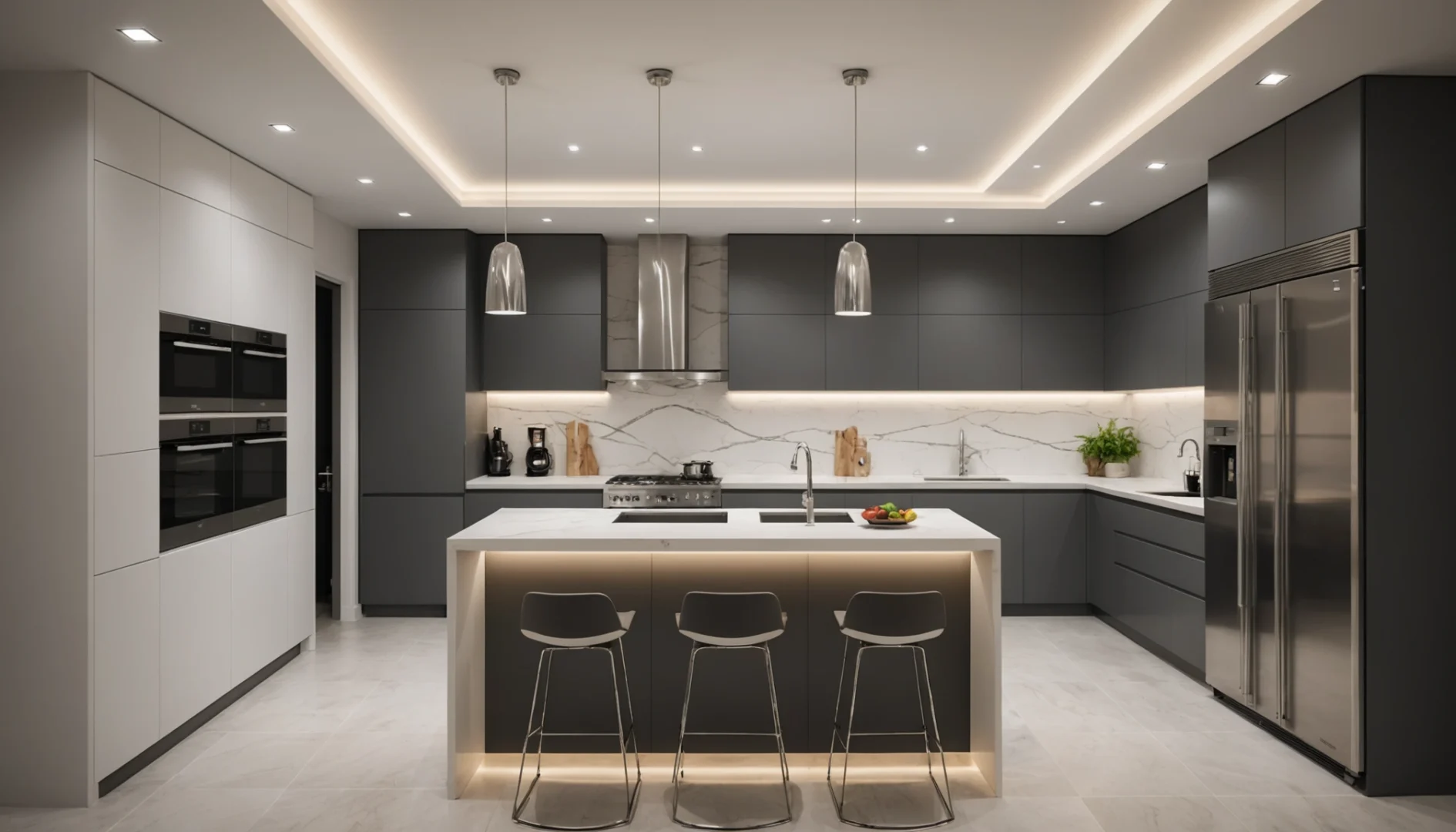 faux plafond cuisine spot