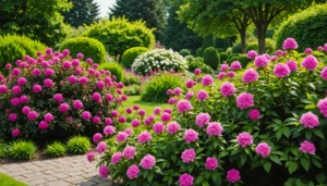 buisson à fleurs roses