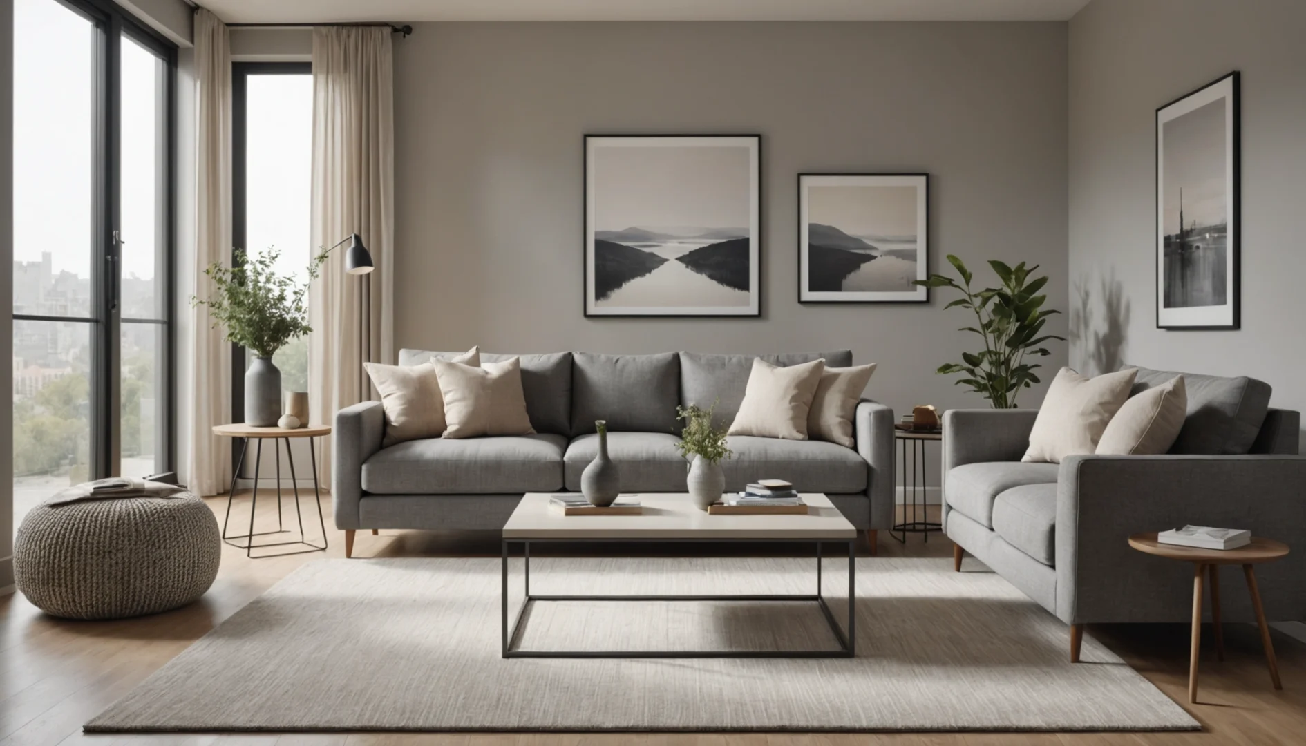 combinaison de gris et beige