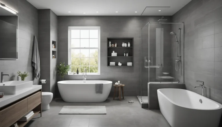 petite salle de bain avec baignoire et douche