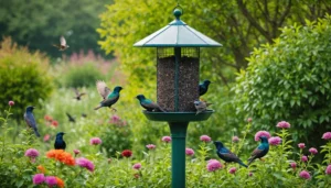 etourneau dans le jardin