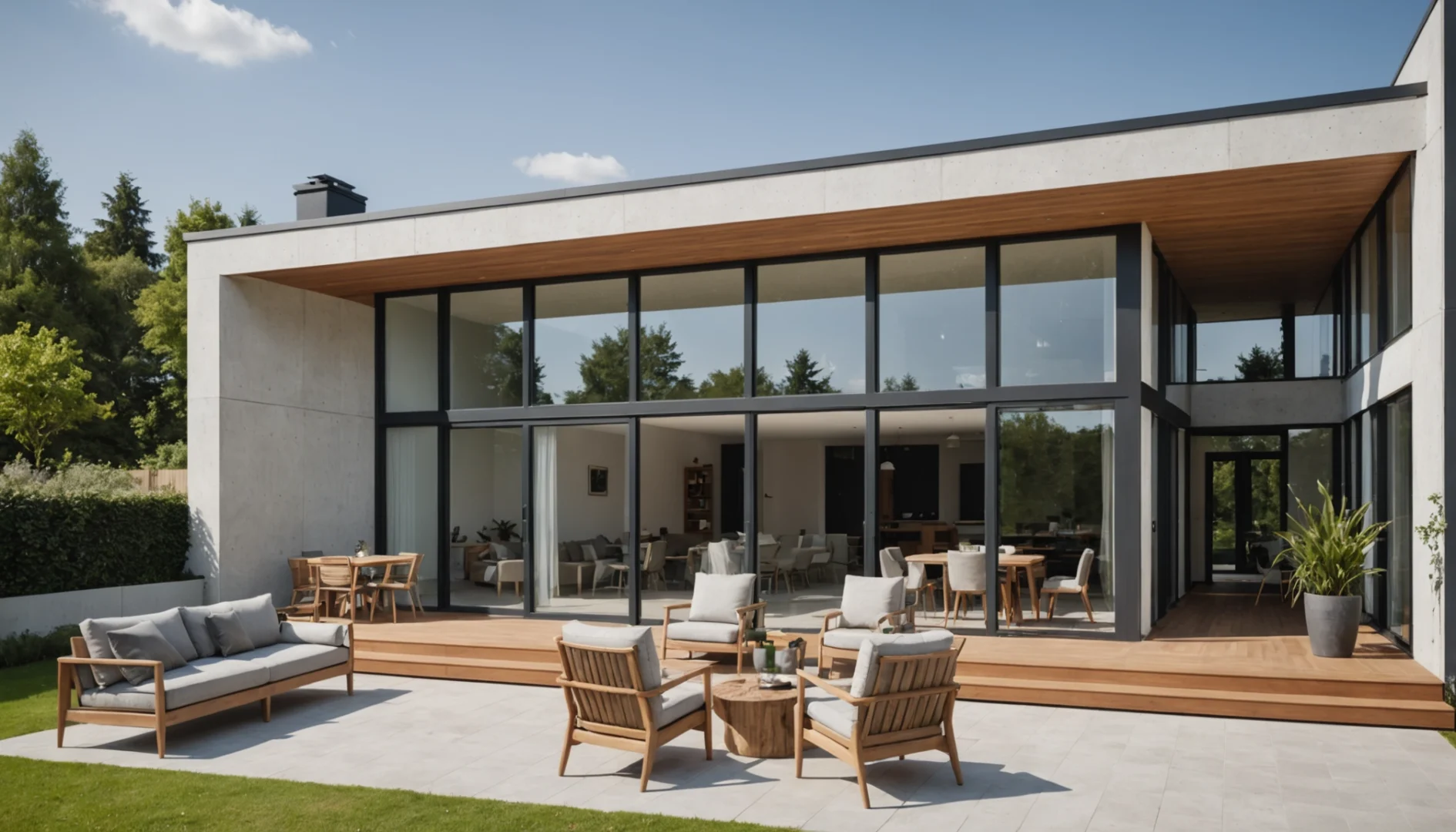 veranda avec mur plein