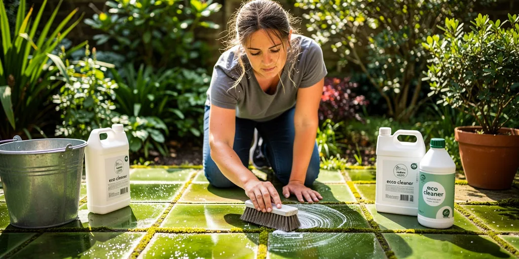 comment nettoyer une terrasse en carrelage verdie