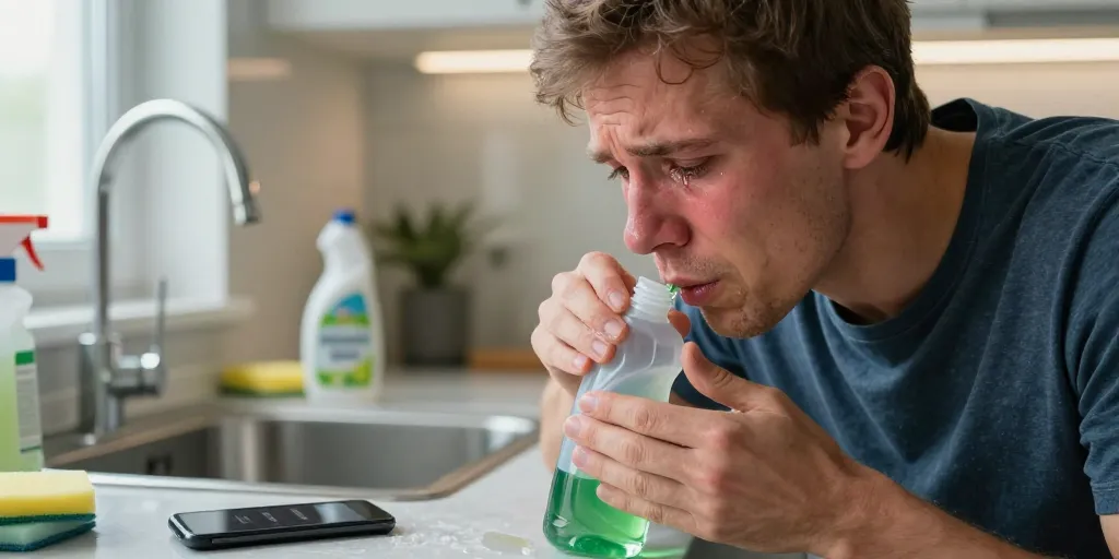 boire du liquide vaisselle
