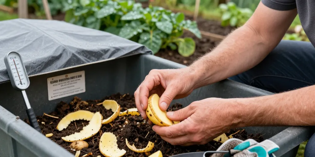 épluchure pomme de terre compost