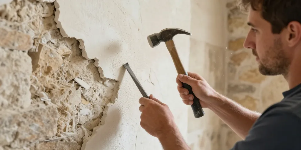 Piquage enduit existant : la méthode pour assainir vos murs en pierre