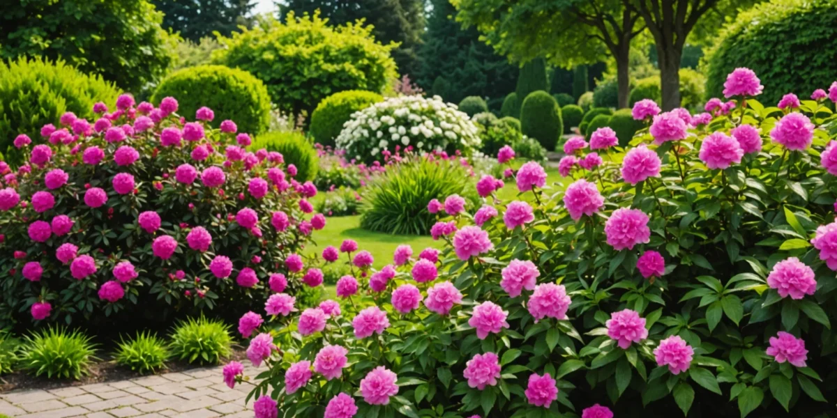 buisson à fleurs roses