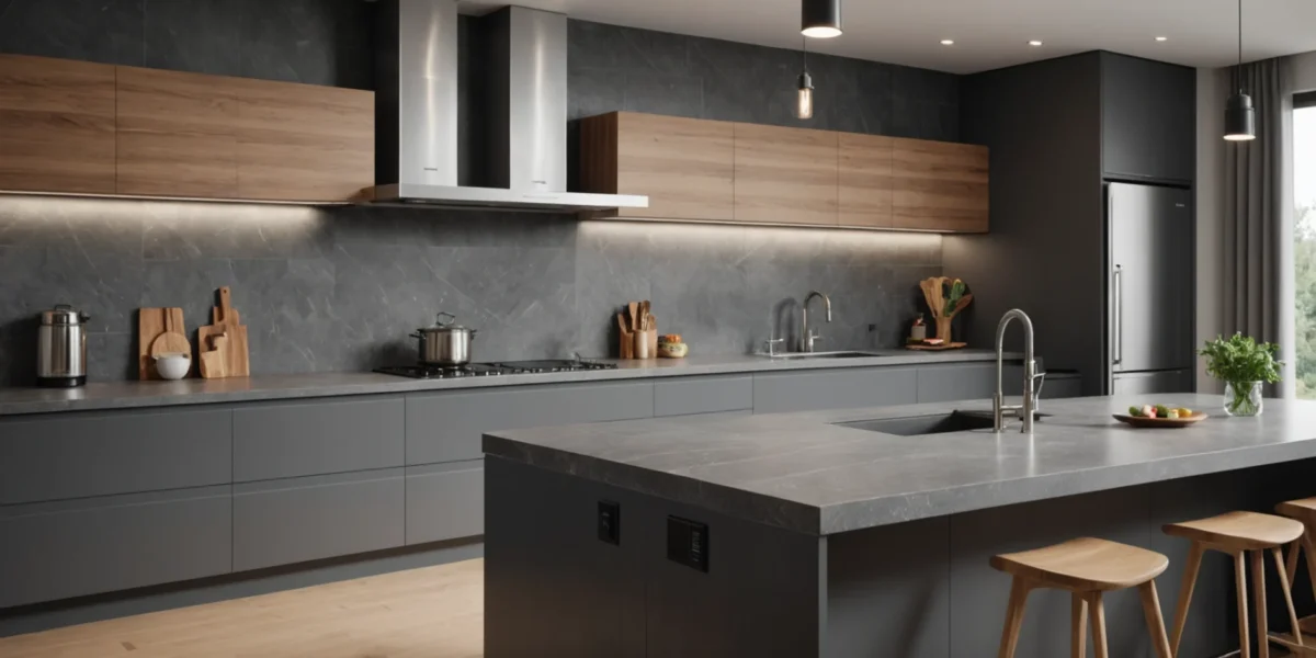Cuisine bois et gris