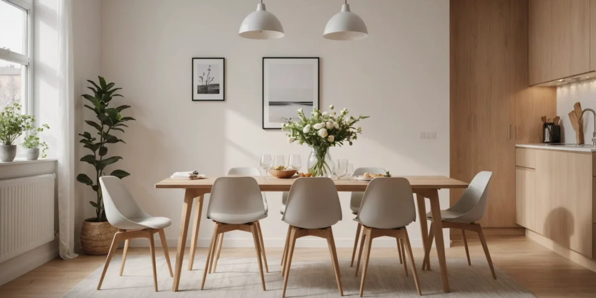 table à manger placée contre un mur